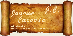 Jovana Ćalović vizit kartica